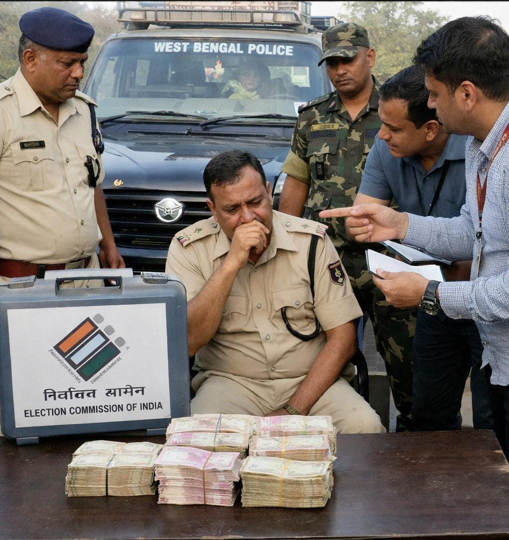 झारखंड-बंगाल बॉर्डर पर थाना प्रभारी की गाड़ी से ₹2.5 लाख बरामद, 5 घंटे चली पूछताछ