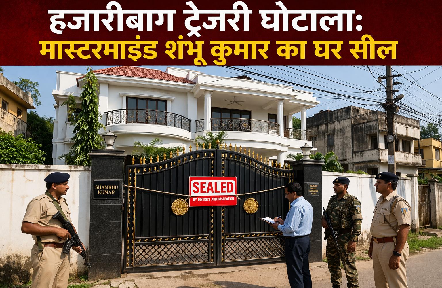हजारीबाग ट्रेजरी घोटाला: मास्टरमाइंड शंभू कुमार का घर सील