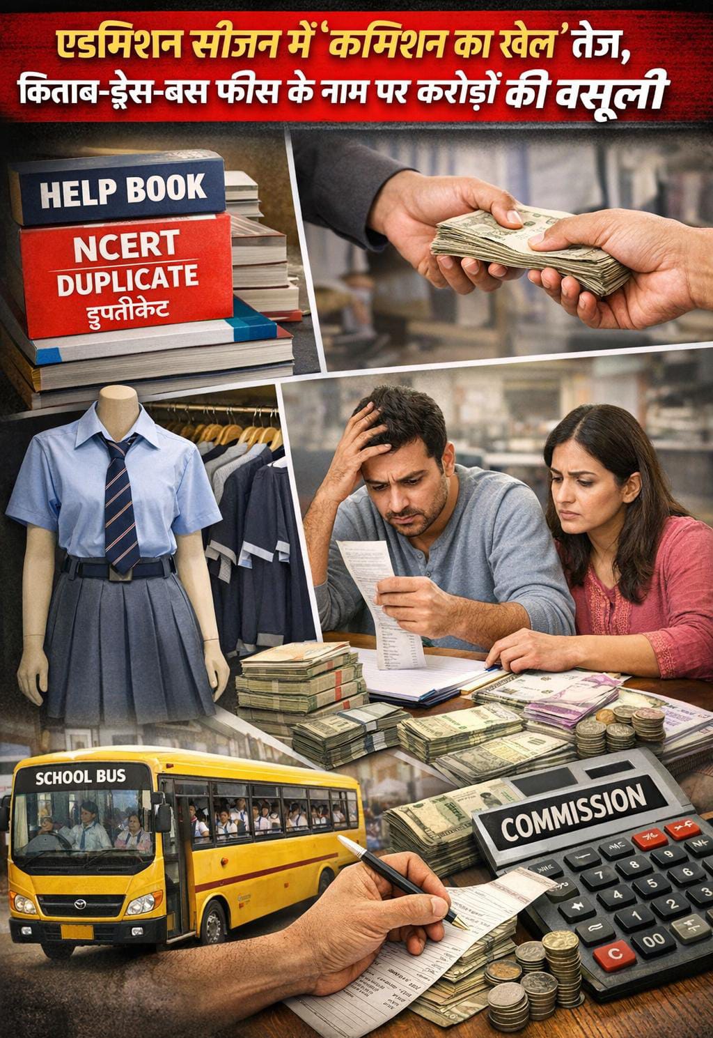 एडमिशन सीजन में ‘कमिशन का खेल’ तेज, किताब-ड्रेस-बस फीस के नाम पर करोड़ों की वसूली